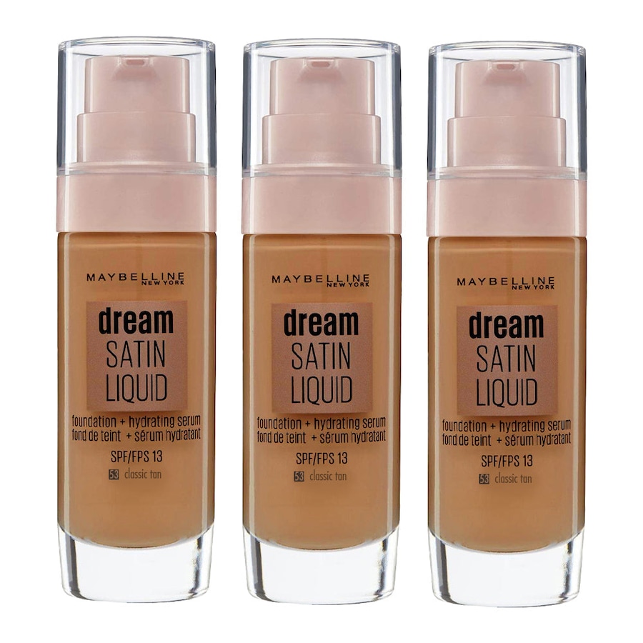Maybelline Dream Satin Liquid Foundation 30ml 53 CLASSIC TAN - 3 pack