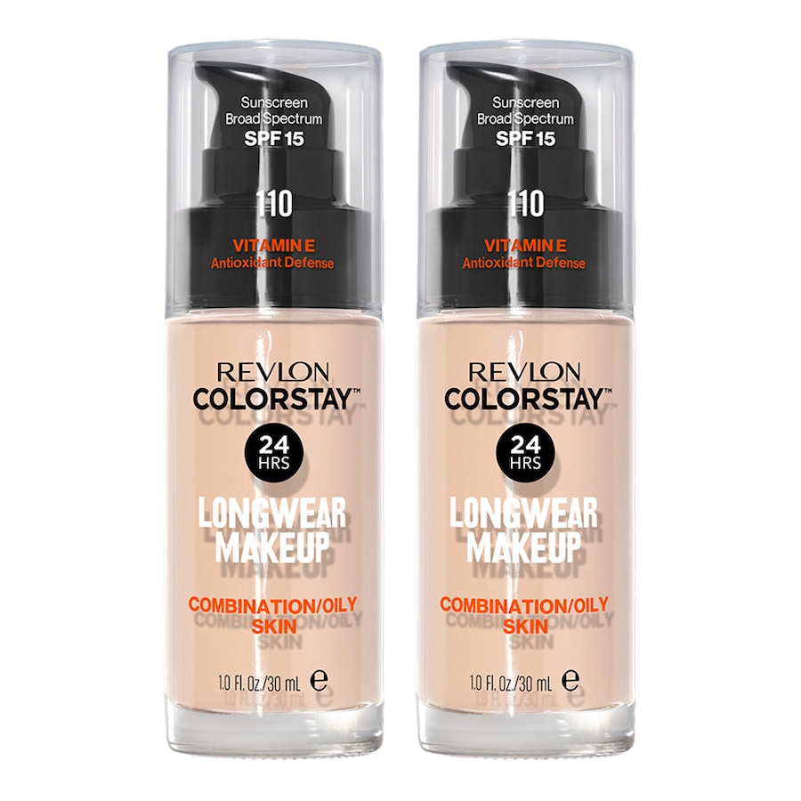 Revlon ColorStay Longwear Makeup Combination/Oily Skin SPF15 30ml 110 IVORY - 2 pack