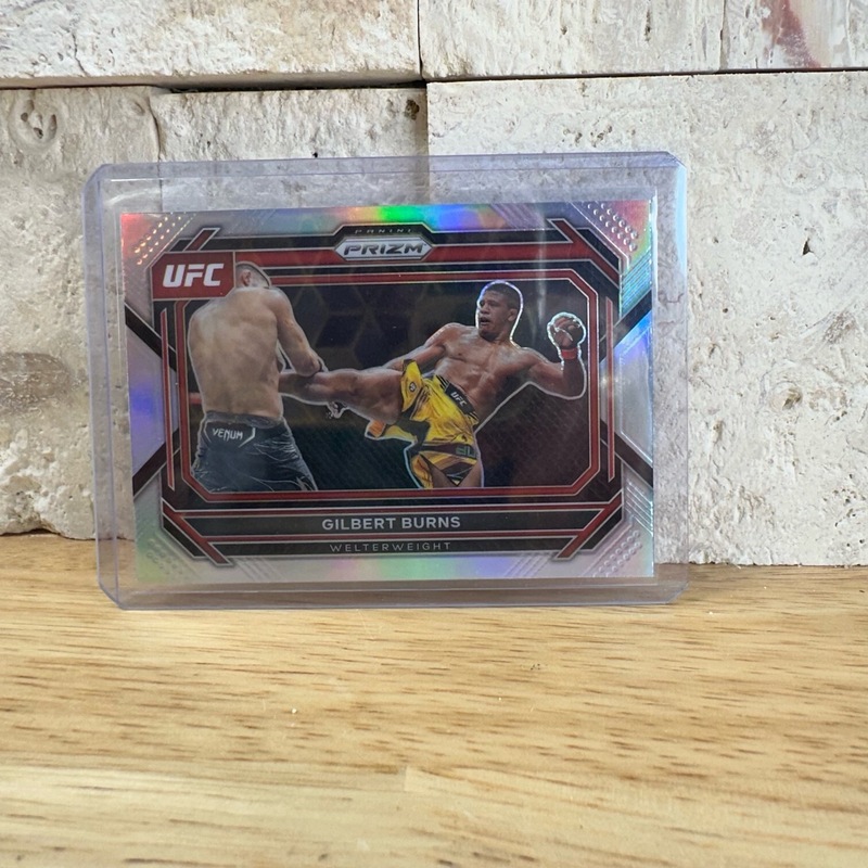 Buy 2023 Panini Prizm UFC GILBERT BURNS SILVER HOLO #42 - MyDeal