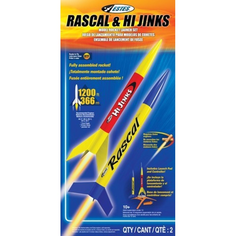 Buy ESTES 1499 RASCAL & HI JINKS BEGINNER MODEL ROCKET LAUNCH SET MyDeal