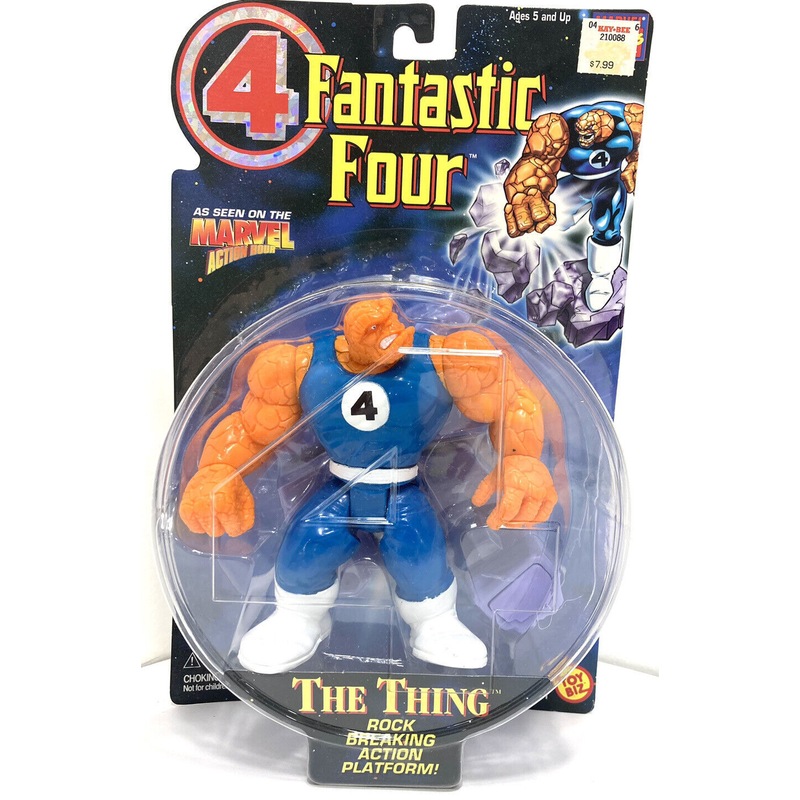 Buy Fantastic Four The Thing Action Figure 1996 Marvel Toy Biz Rock ...