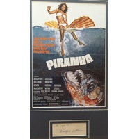Piranha 1978 Poster with Signed Autograph card by Bradford Dillman Framed