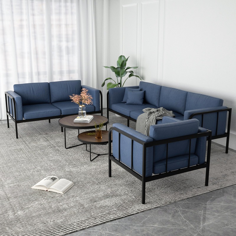 Buy 1&2&3 Seater Leather Sofa Set with Iron Frame Upholstered Lounge