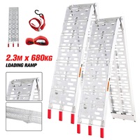 Oppsbuy 680KG Loading Ramp (2pcs) Aluminum Folding ATV Loading Ramp Motorcycle Truck Trailer Light Equipment