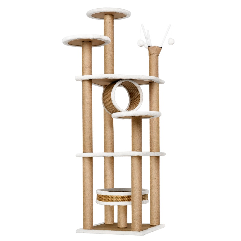 Buy Cat Tree 150cm Scratching Post Rattan Scratcher Cats Tower Wood