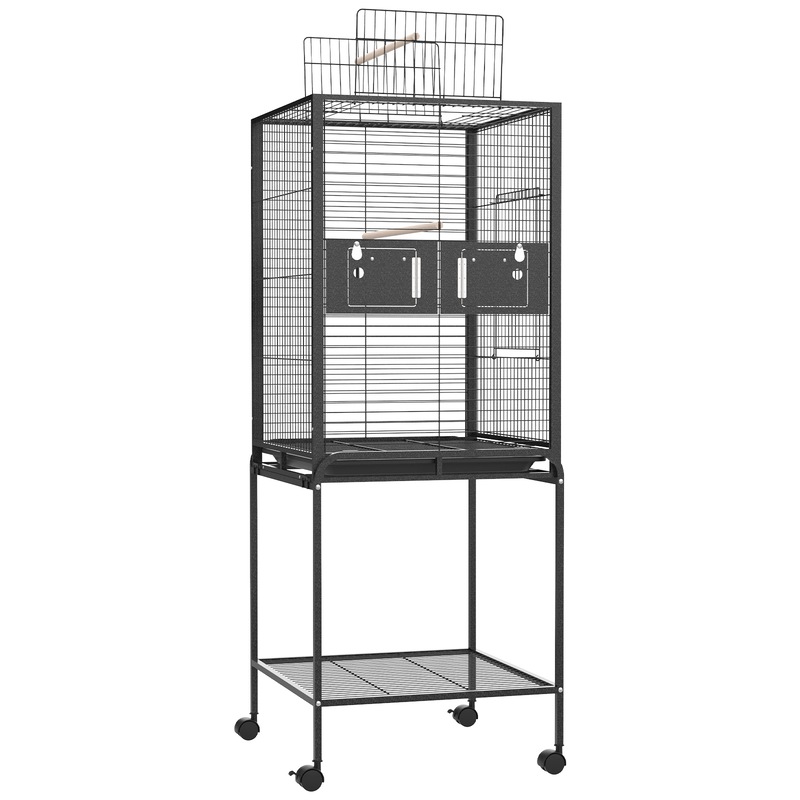 Buy Oppsbuy Bird Cage 146cm Large Aviary Parrot Budgie Open Top Stand Alone Wheels w/ Brake MyDeal