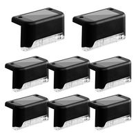 Oppsbuy Solar Deck Lights 8/16 Pack LED Outdoor Solar Garden Lights Stair Step Fence Lights Warm/ White Light