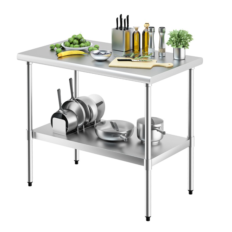 Buy Stainless Steel Kitchen Benches Work Bench Food Prep Table 1524*610 ...