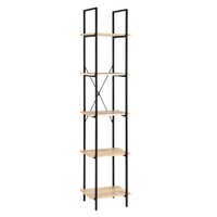 Hadley Bookshelf Display Shelf 40cmW 5 Tier Industrial Black and Oak