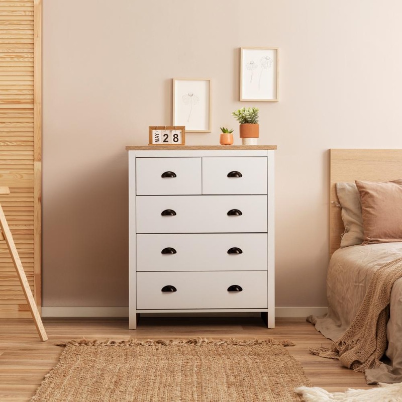 Buy Kodu Hampton Chest 5 Drawers Hamptons Tallboy Storage Dresser