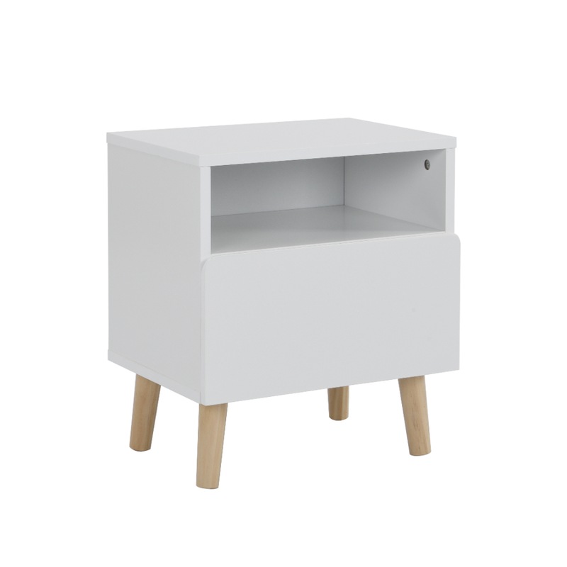 Buy Kodu Ina Bedside Unit Side Table Nightstand 1 drawer white MyDeal