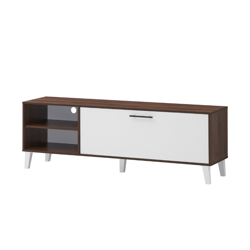 Buy Kodu Leigh TV unit 1 door (white and walnut) MyDeal