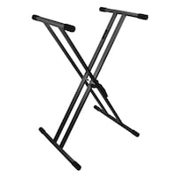 Crown Soundart Deluxe Heavy Duty X-Style Double Braced Height Adjustable Keyboard Stand (Black)