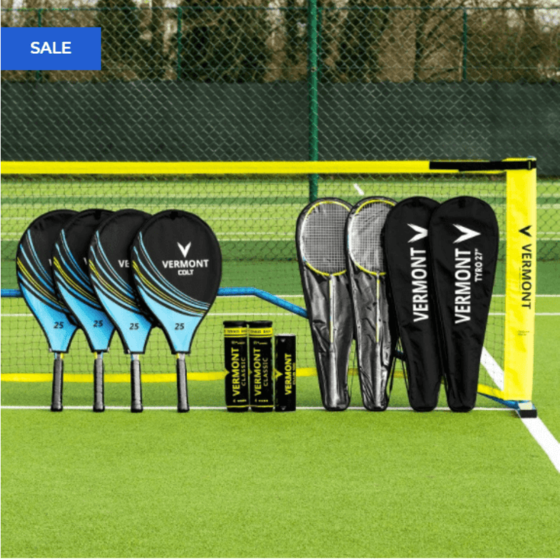 Buy Vermont ProCourt Mini Tennis & Badminton Net & Racket Set - MyDeal