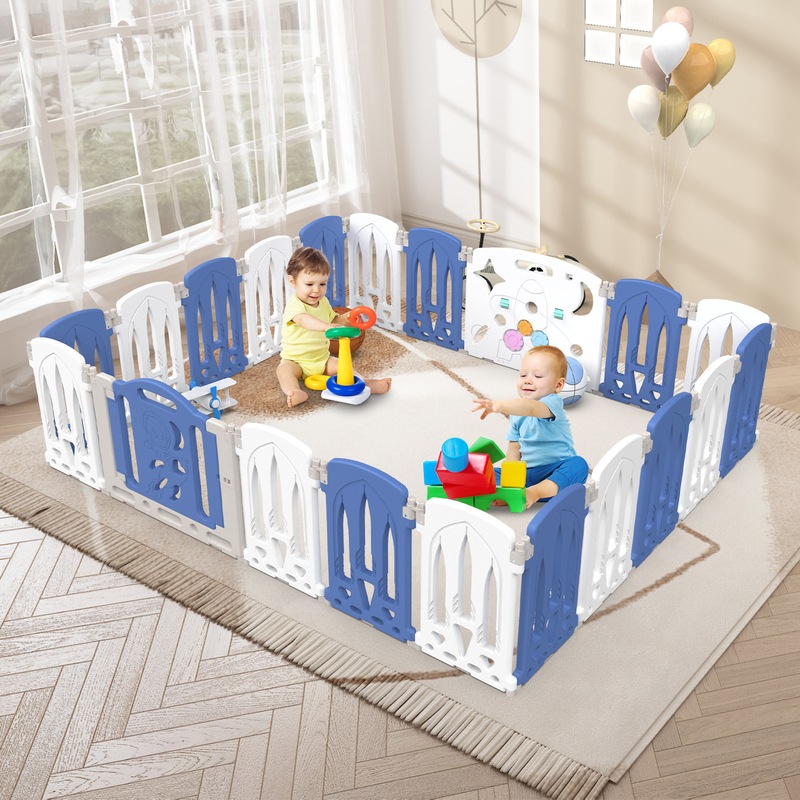 Buy Foldable Baby Playpen 18+2 Panels Safety Gate Toddler Fence Play