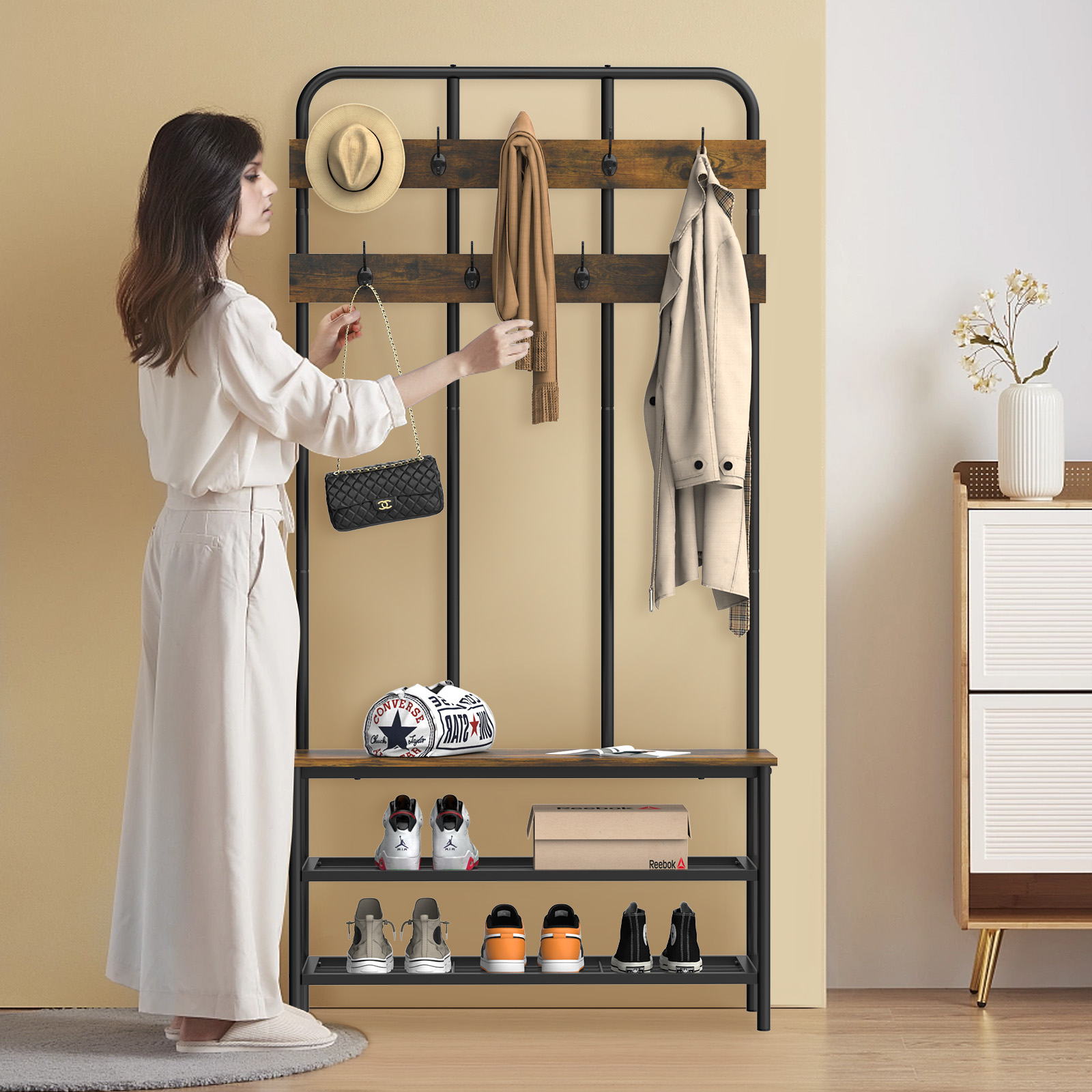 Metal Coat Hanger Stand Stand For Hanging Jackets Freestanding