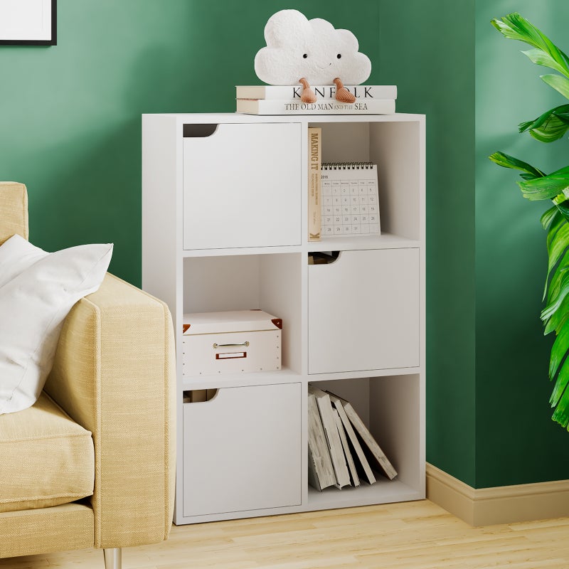 Buy 6 Cube Modern Bookshelf Display Cabinet Shelf Storage Bookcase for ...
