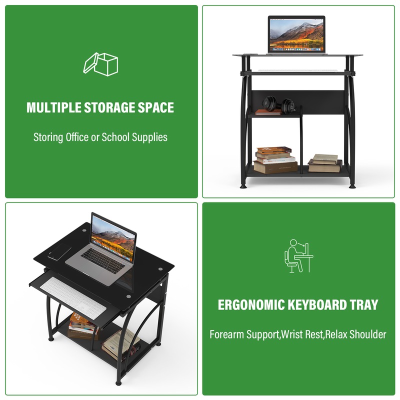 Buy Ufurniture Computer Desk Tempered Glass Laptop Table Student