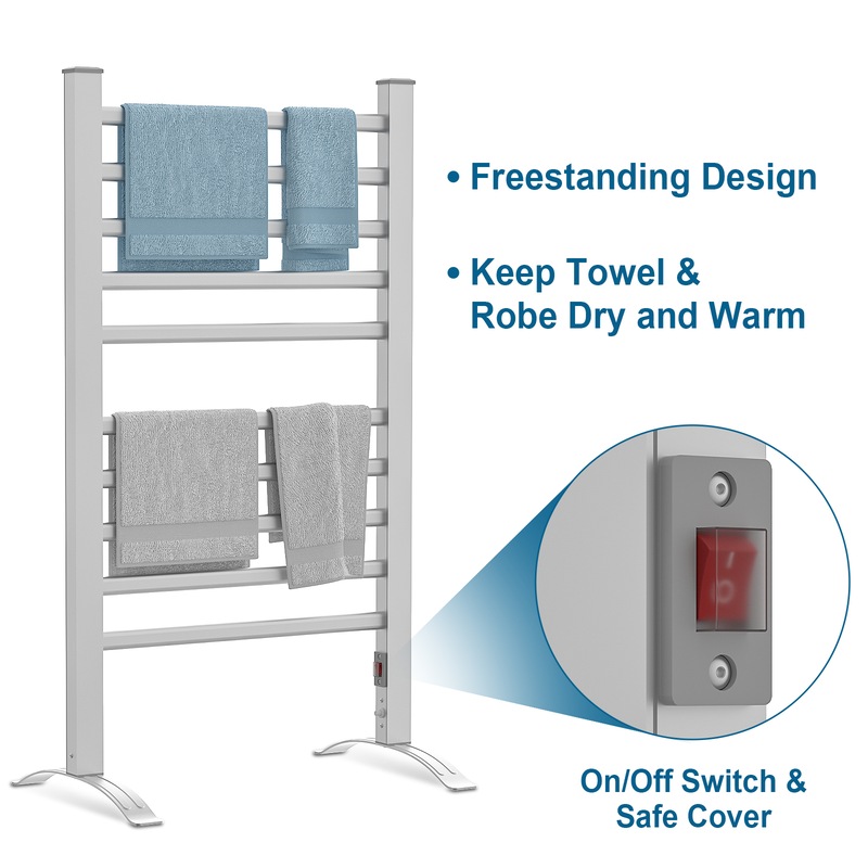 Buy Ufurniture 98cm Heated Towel Rail Electric Standing Wall Mounted