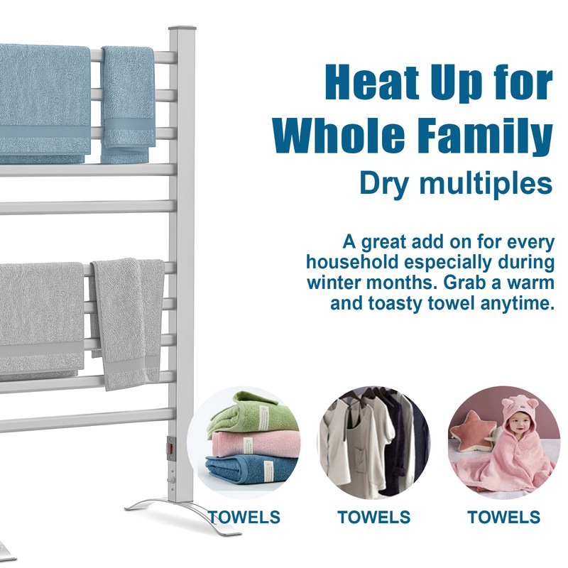 Buy Ufurniture 98cm Heated Towel Rail Electric Standing Wall Mounted