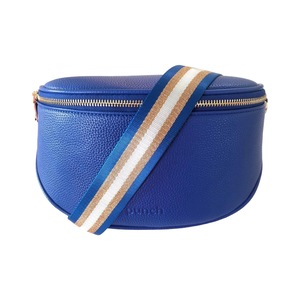 Blue Vegan Leather Sling Crossbody Bag