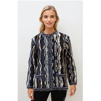 Force - Earth Ladies Long Cardigan Merino Wool 3D Geccu Knitwear
