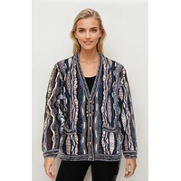Force - Earth V Cardigan Merino Wool 3D Geccu Knitwear