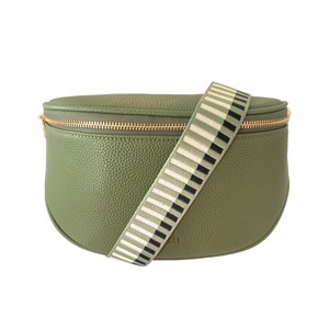 Olive Green Vegan Leather Sling Crossbody Bag