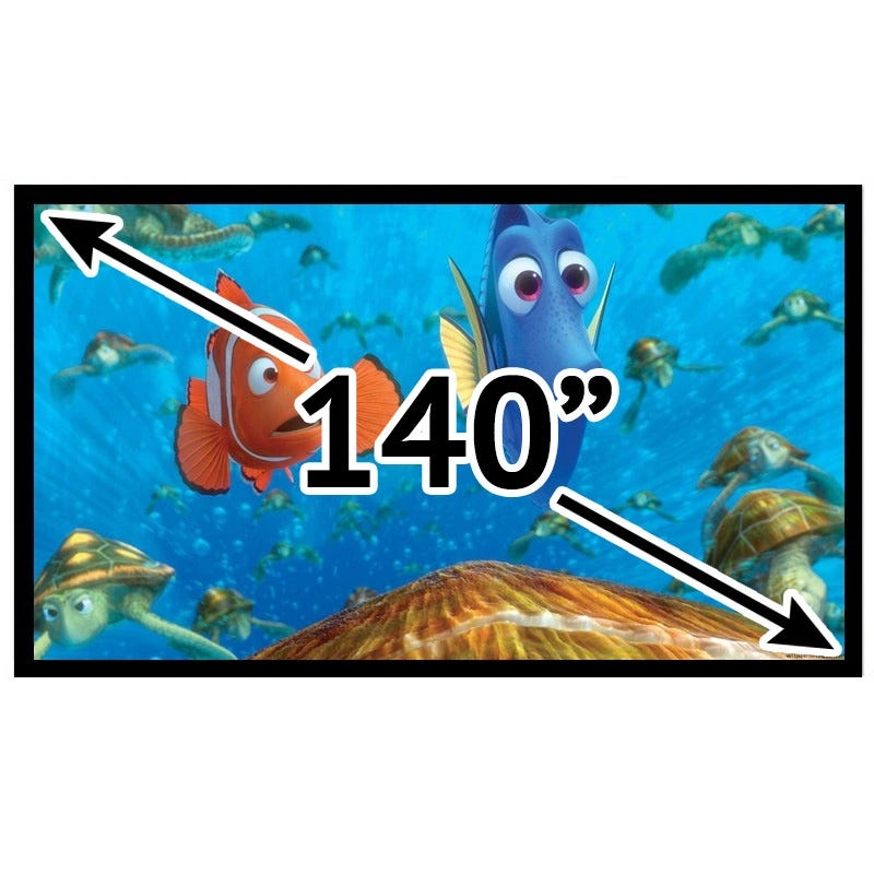 Buy 140 Inch Projector Screen 16:9 Fixed Frame Dual Layered for Home ...