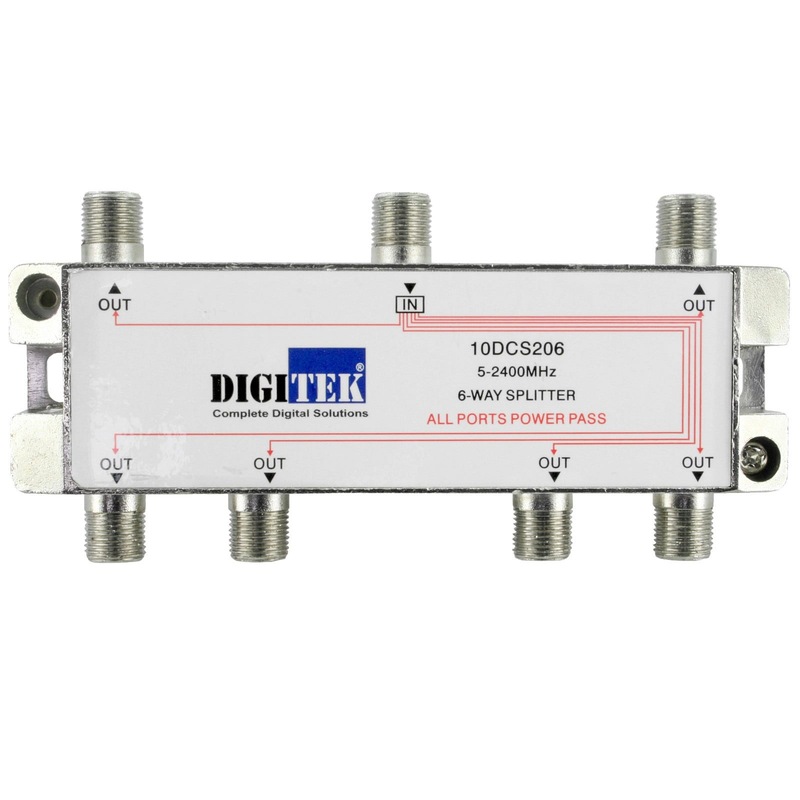 Buy TV Antenna Splitter Digitek 6Way Aerial FType 52400MHz Power