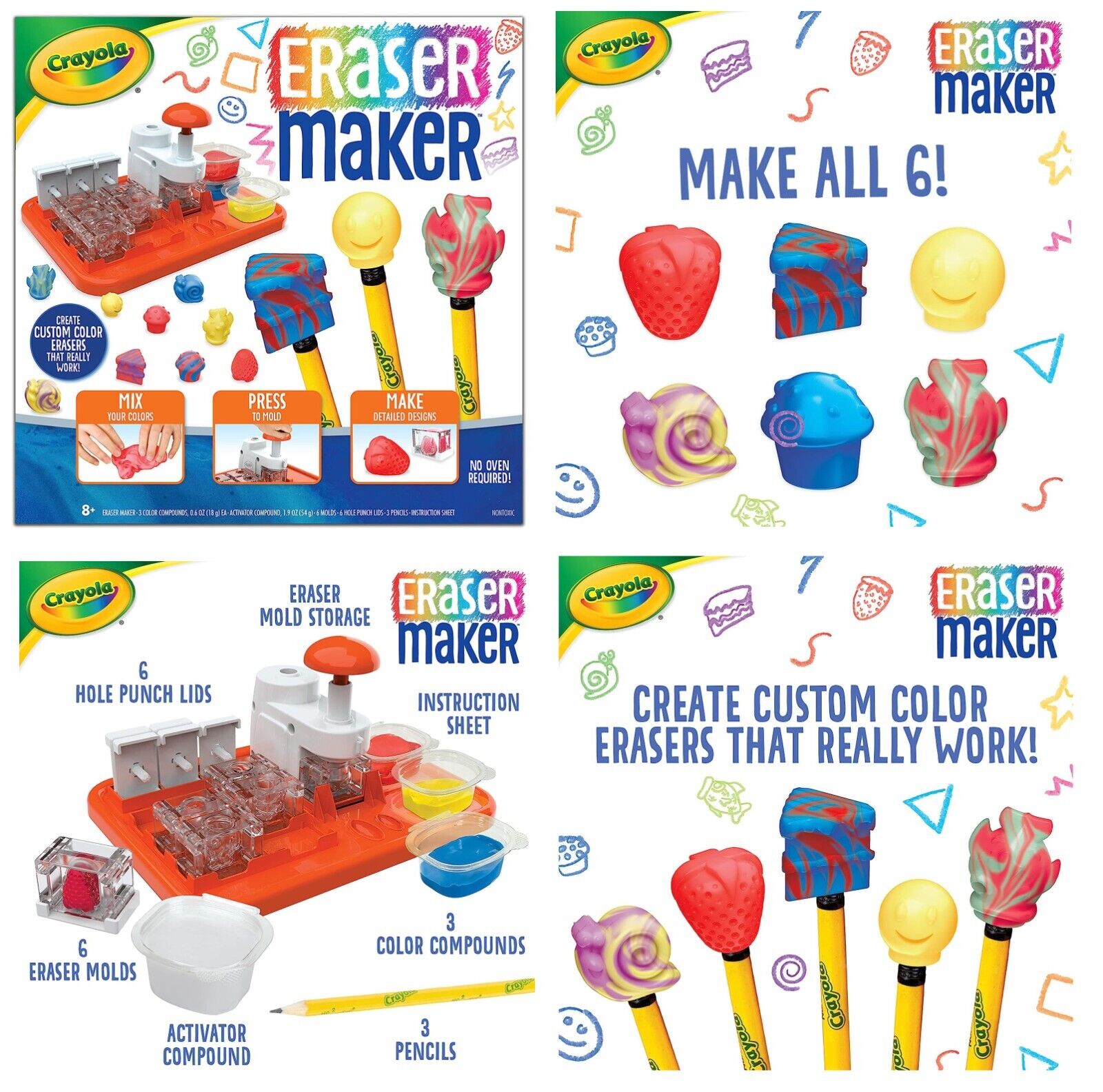 Buy Crayola Eraser Maker DIY Activity Kit For Kids Create Your Own   Crayola Eraser Maker Diy Activity Kit For Kids Create Your Own Erasers Cake Gift 10468563 00 