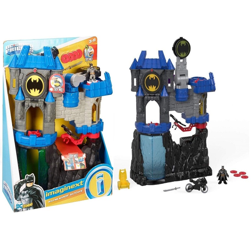 Buy DC Super Friends Wayne Manor Batcave Ages 3+ Toy Batman Batmobile Car Bike Race MyDeal
