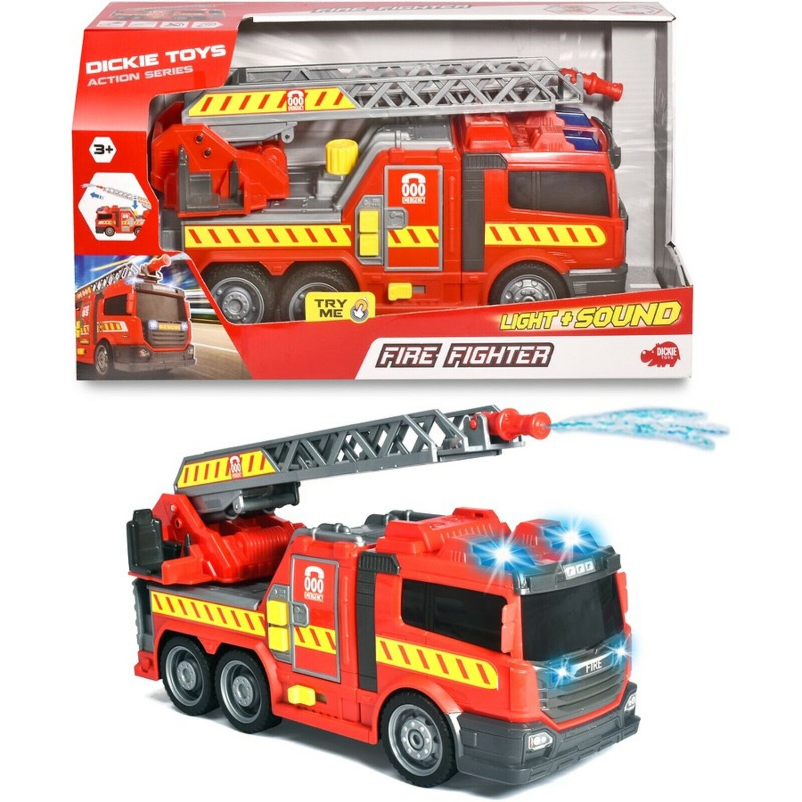 Buy Dickie Toys Fire Truck with Lights and Sound Action Series Firefighter MyDeal