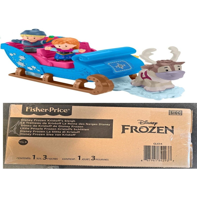 Buy Disney Frozen Kristoff Sleigh Little People Figure and Vehicle Set ...