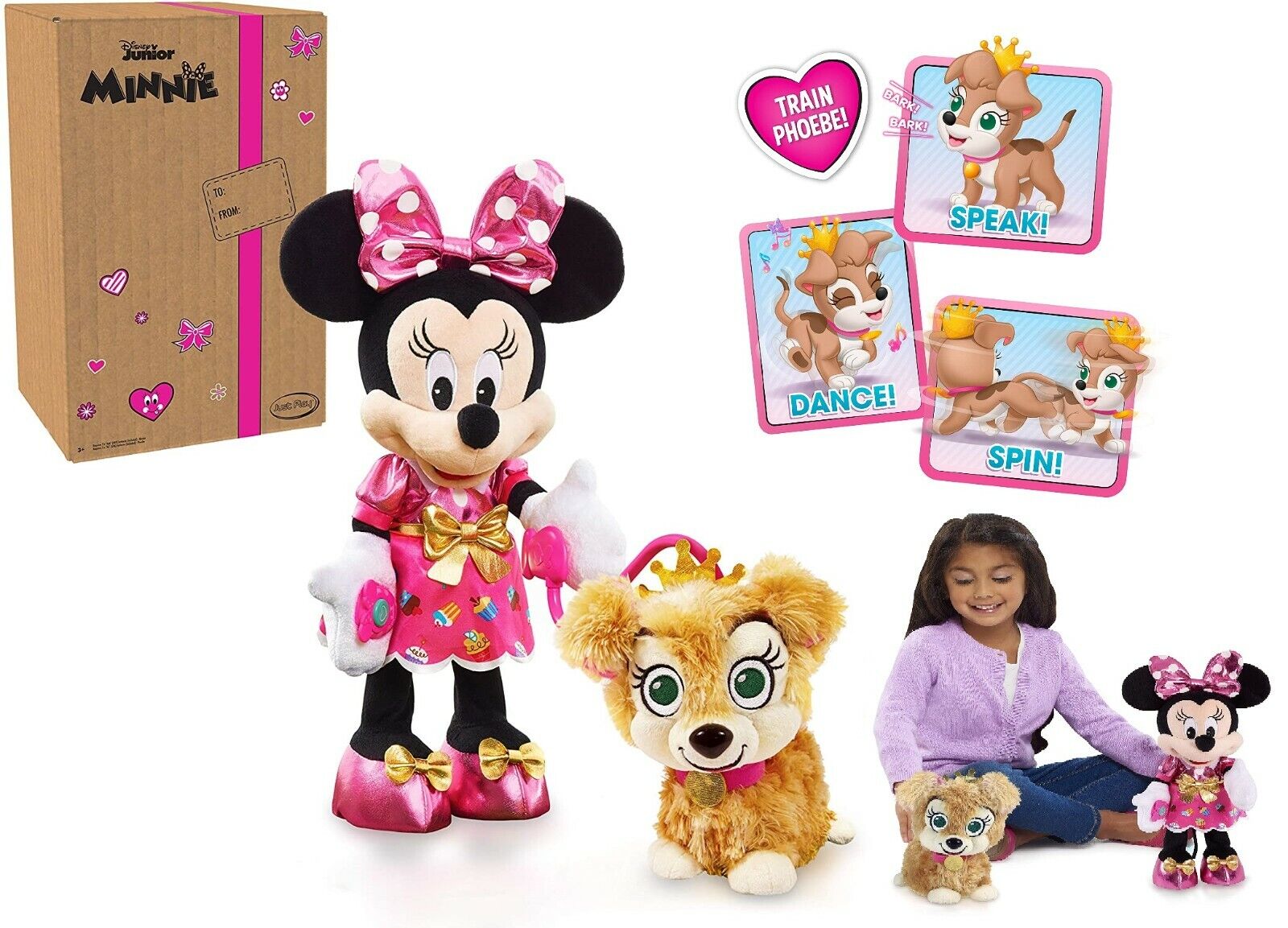 Buy Disney Junior Minnie Mouse Party Play Pup Plush Ages 3+ Toy Doll ...