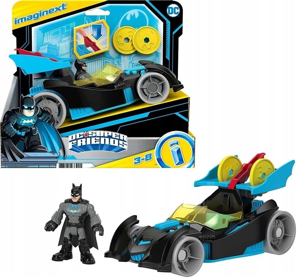 Buy Fisher Price DC Super Friends Batman Toy Bat-Tech Racing Batmobile ...