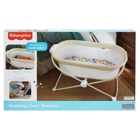 Fisher Price Soothing View Bassinet Portable Lightweight Frame Mattress Pad Play