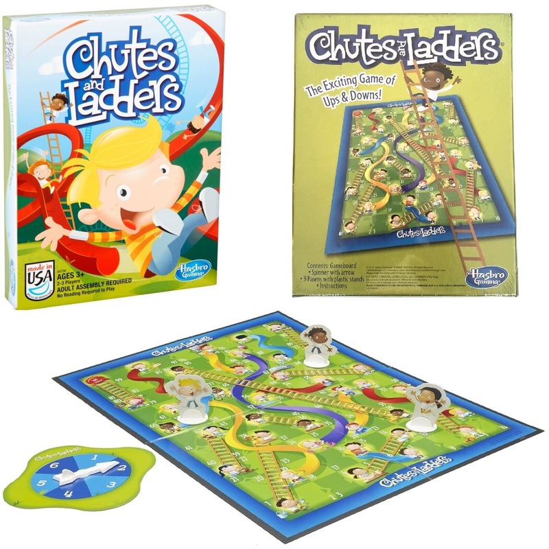 Buy Hasbro Gaming Chutes and Ladders Classic Preschool Board Game 2-3 ...