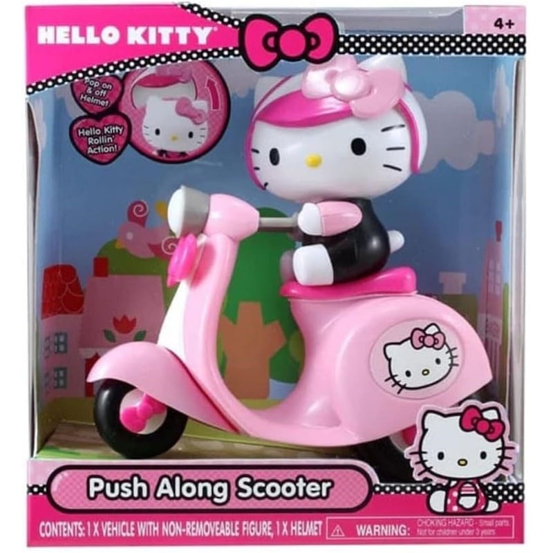 Buy Hello Kitty Push Along Scooter Helmet Play Race Gift Set Car Doll ...