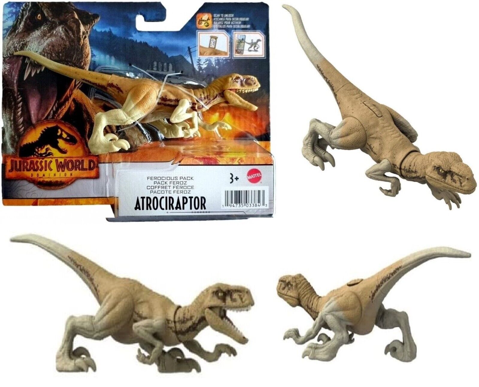 Ferocious　Pack　Jurassic　Play　Dinosaur　3+　MyDeal　Toy　Ages　Buy　2-Dominion　World-Atrociraptor　Dino