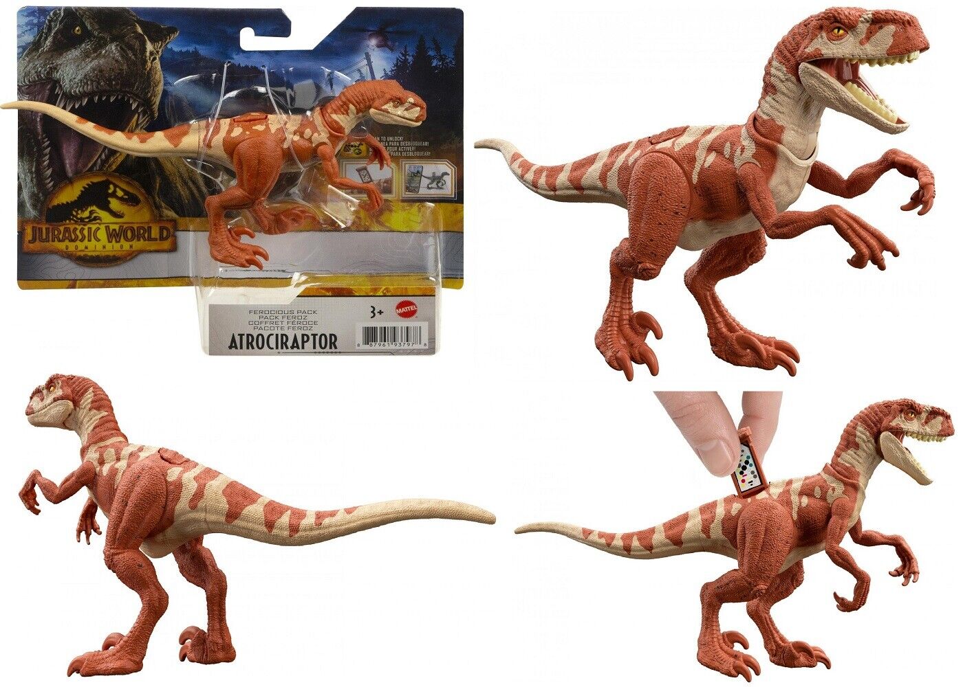 Buy Jurassic World Dominion Ferocious Pack Atrociraptor Action Figure ...