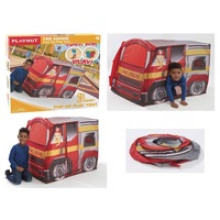 Kids Pop Up Tent Fire Engine Children Play Tent Playhouse for Indoor Outdoor