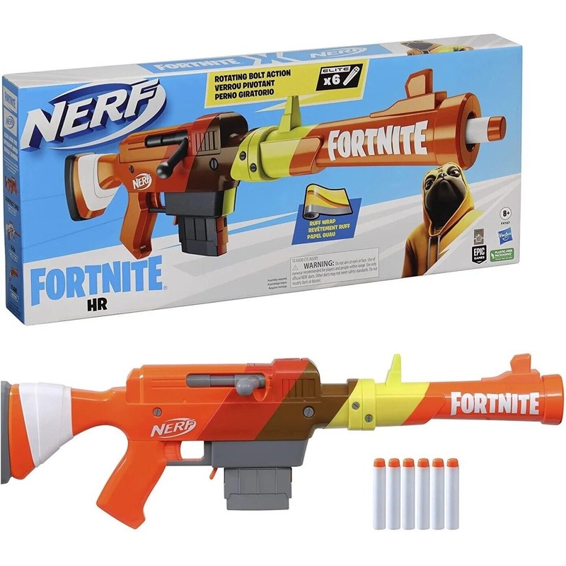 Buy Nerf Fortnite HR Dart Blaster Ruff Wrap Design 6-Dart Elite Clip ...