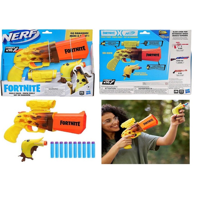 Buy NERF Fortnite Peely Pack SR Ripe Go Bananas Blasters Ages 8+ Toy