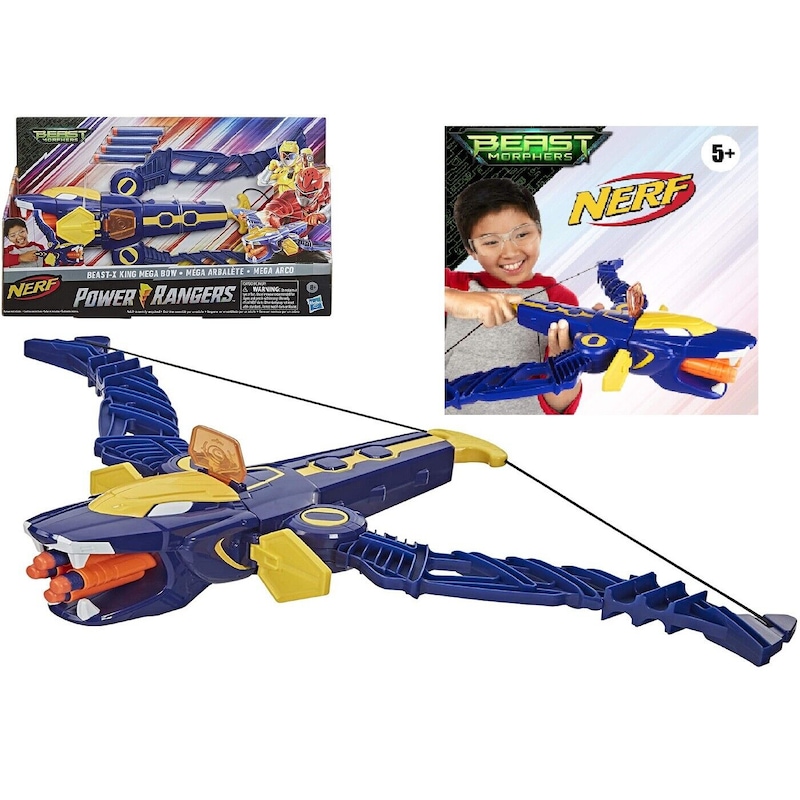 Buy Nerf Power Rangers Beast Morphers Beast-X King Mega Bow Ages 8+ Toy ...