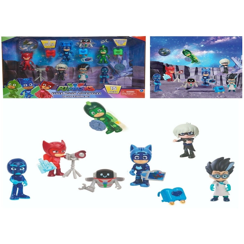 Buy Pj Masks Super Moon Adventure Deluxe Figure Set 15 Pieces Ages 3 Toy Play T Mydeal