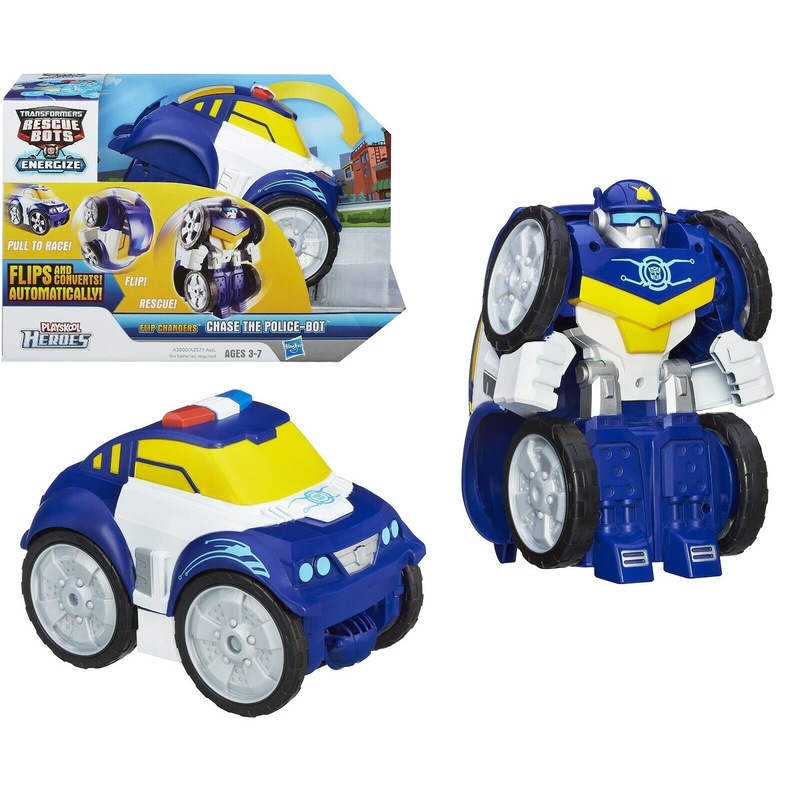 Buy Playskool Transformers Rescue Bots Flip Changers Chase Police Bot ...