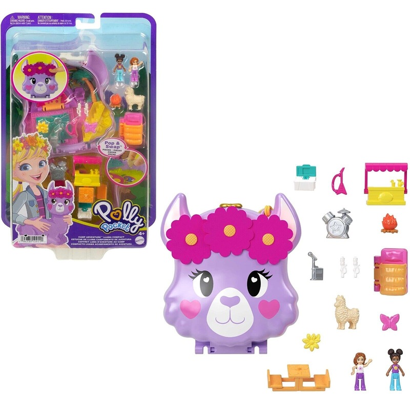 Buy Polly Pocket World Llama Compact Pop and Swap Feature 5 Reveals ...