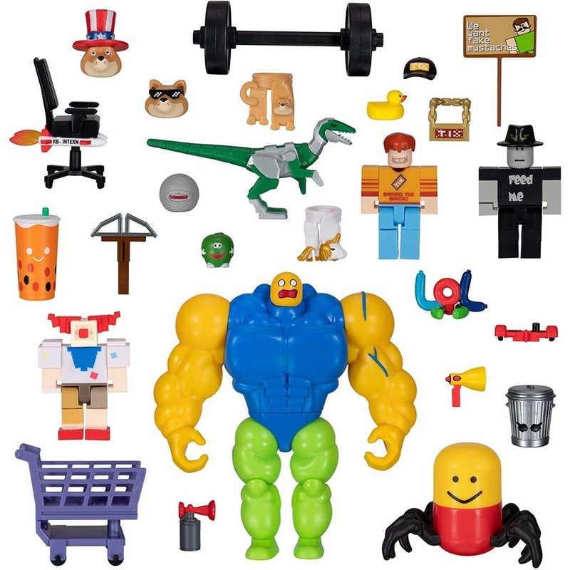 2020 Roblox Mega Noob Buff Figure Meme Toy Lifting Weights 5.5