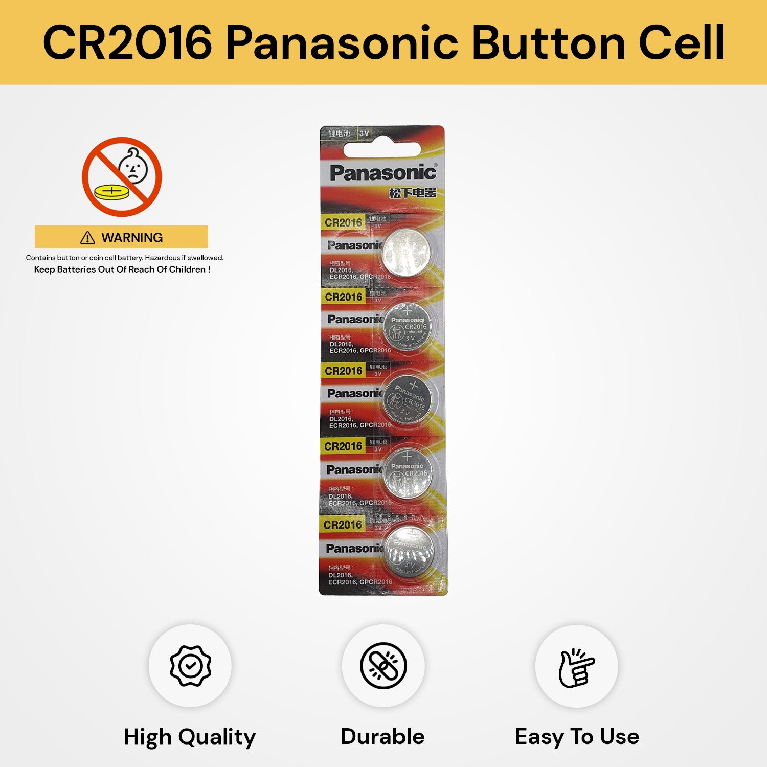 5PCs Panasonic Coin Batteries Australia